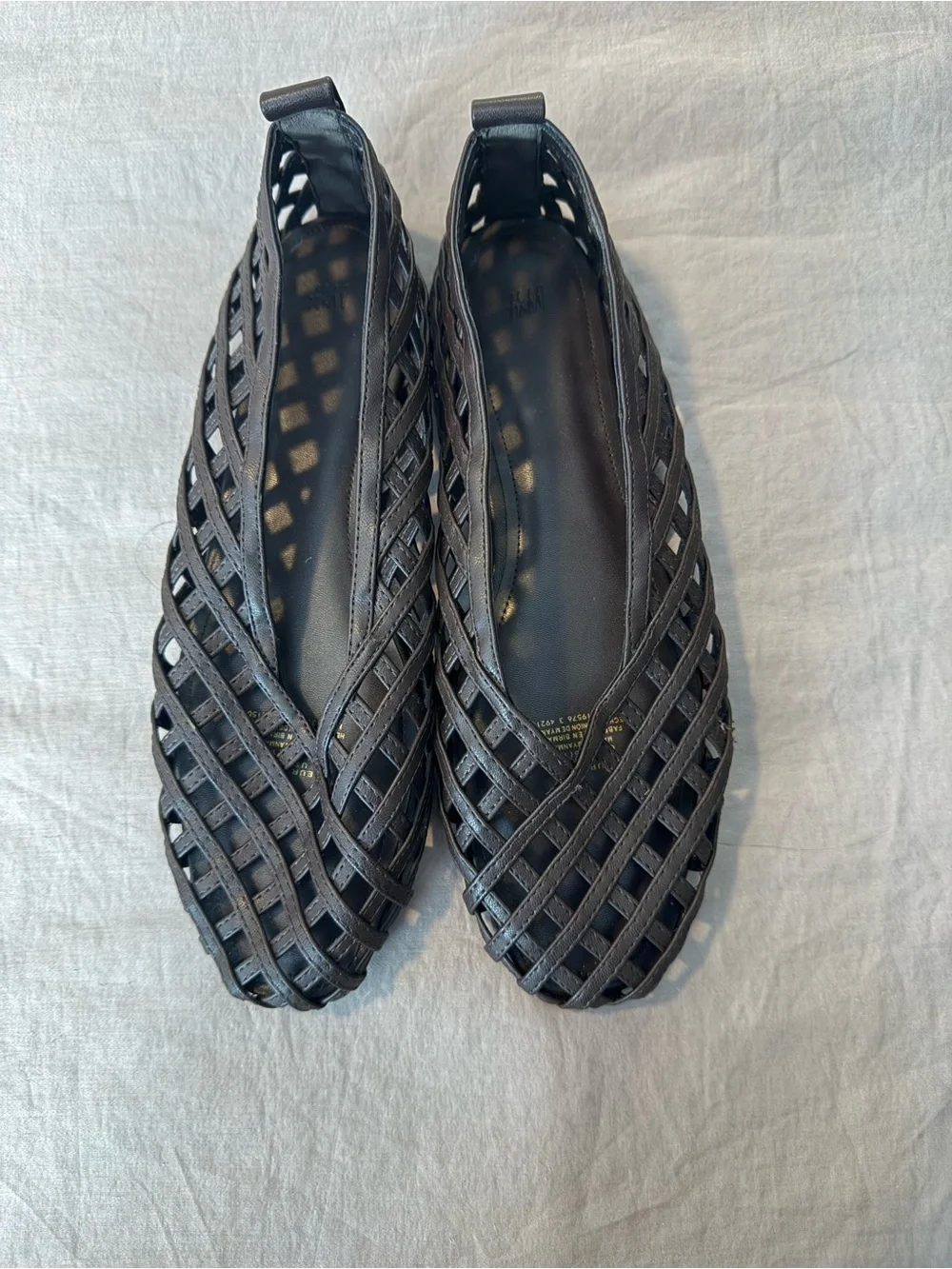 H&M Women's Braided Look Ballet Flats Dark Brown